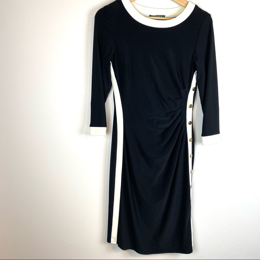 Ralph Lauren Side Gather Dress Color Block
